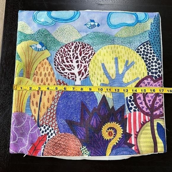 Art Deco Bird And Forest Pillow Cover - Picture 4 of 4